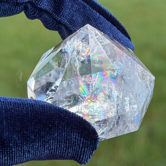 Multi-Faceted Rainbow Quartz 多面体カット・レインボークリスタル 40mm, 94g #CQ-095