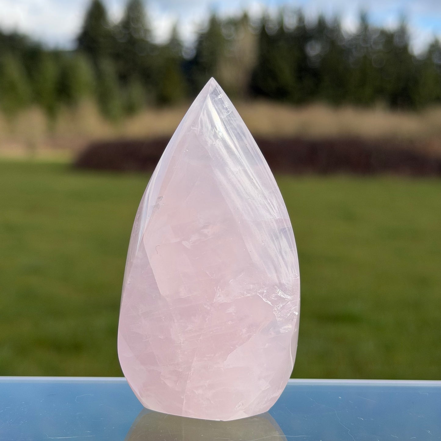 Rose Quartz Flame Shaper Sculpture ローズクォーツ 85mm #RQ-089