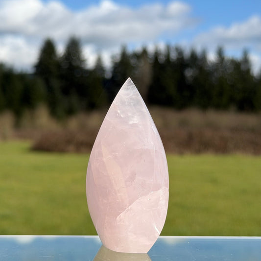 Rose Quartz Flame Shaper Sculpture ローズクォーツ 85mm #RQ-089