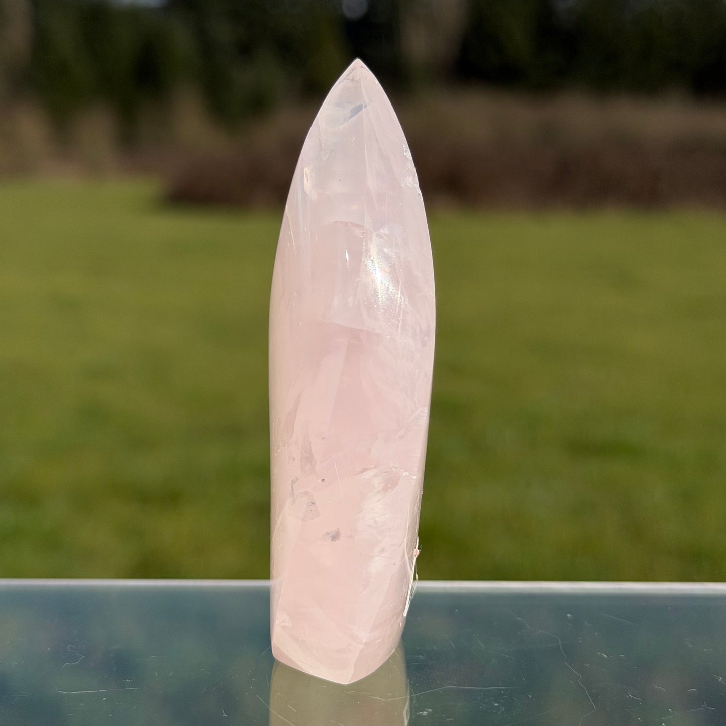 Rose Quartz Flame Shaper Sculpture ローズクォーツ 85mm #RQ-089
