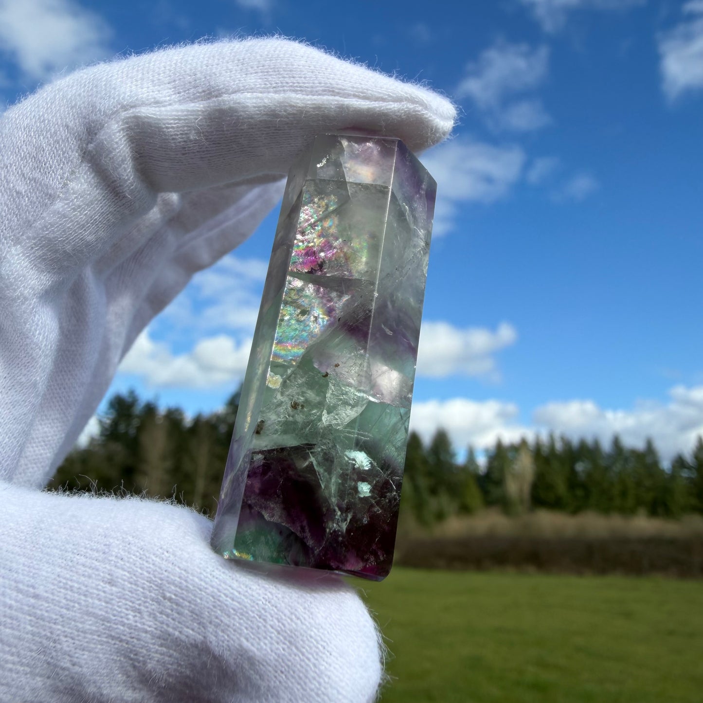 Rainbow Fluorite Point 57mm #F-072