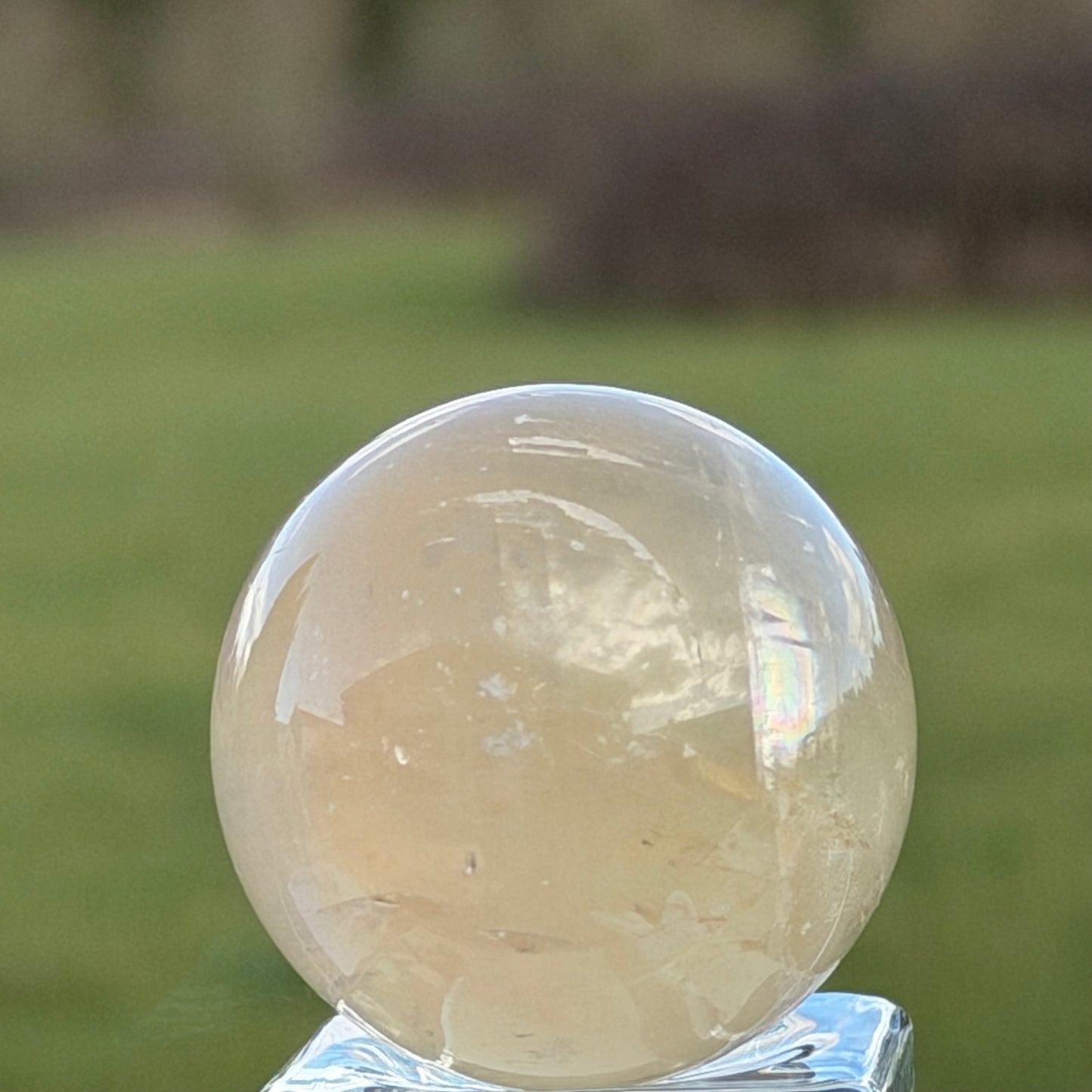 Citrine Sphere with Rainbows シトリン・スフィア（丸玉）40mm #CIT-093