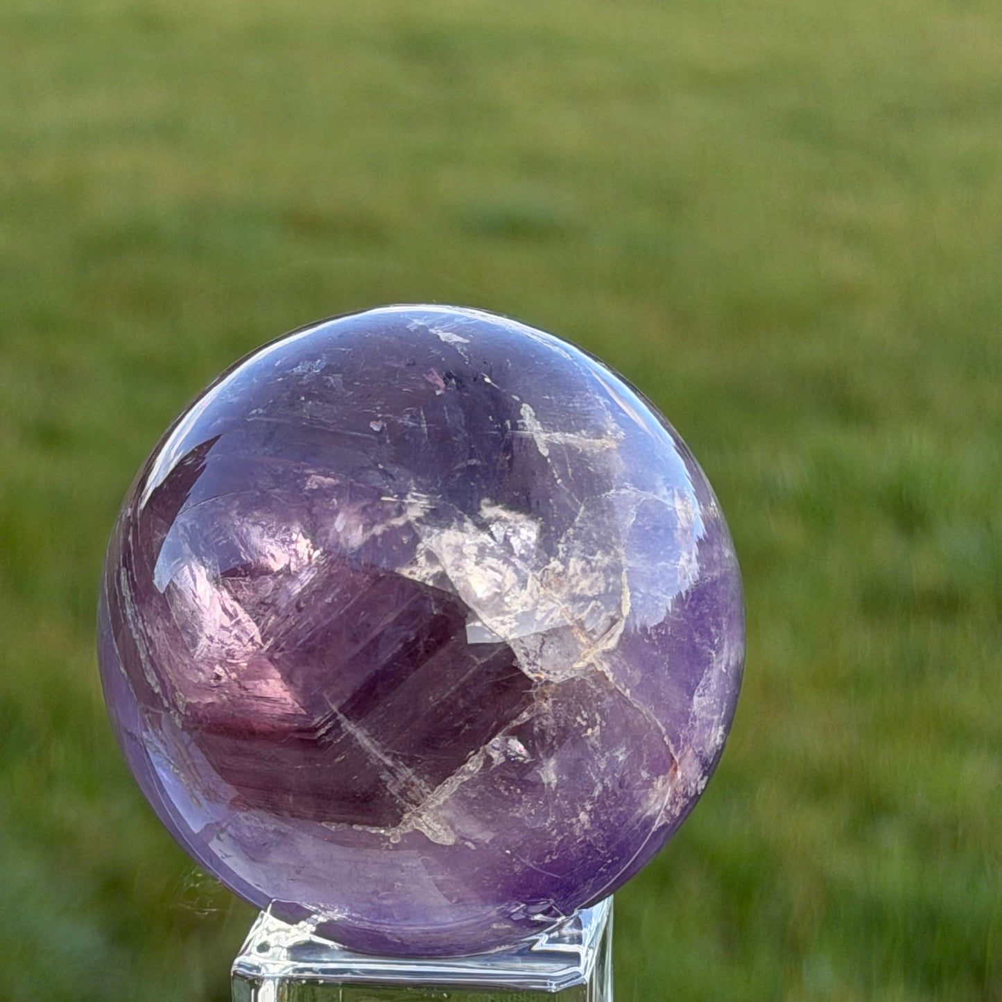 Amethyst Sphere with Hidden Rainbows 63mm 358g #AM-094