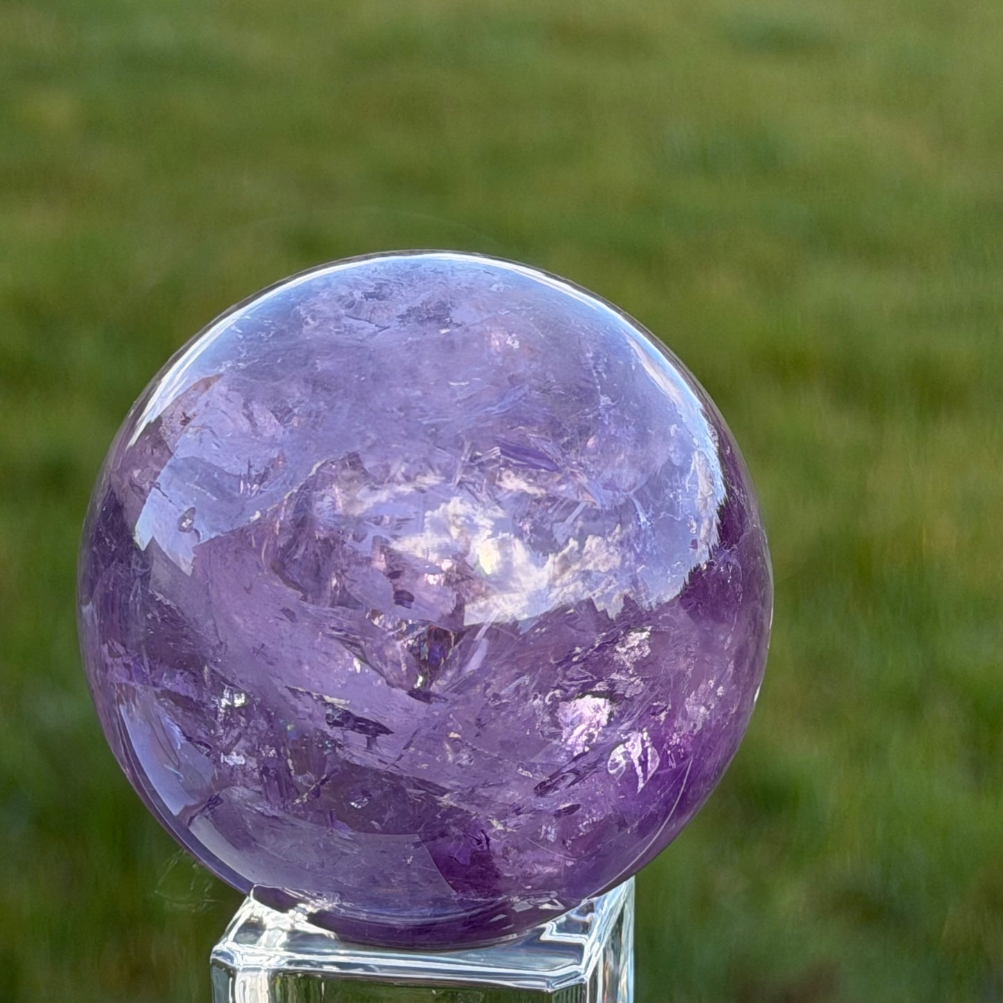 Amethyst Sphere with Hidden Rainbows 63mm 358g #AM-094