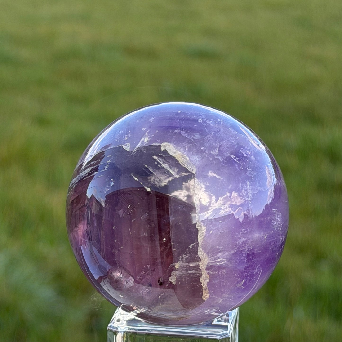 Amethyst Sphere with Hidden Rainbows 63mm 358g #AM-094