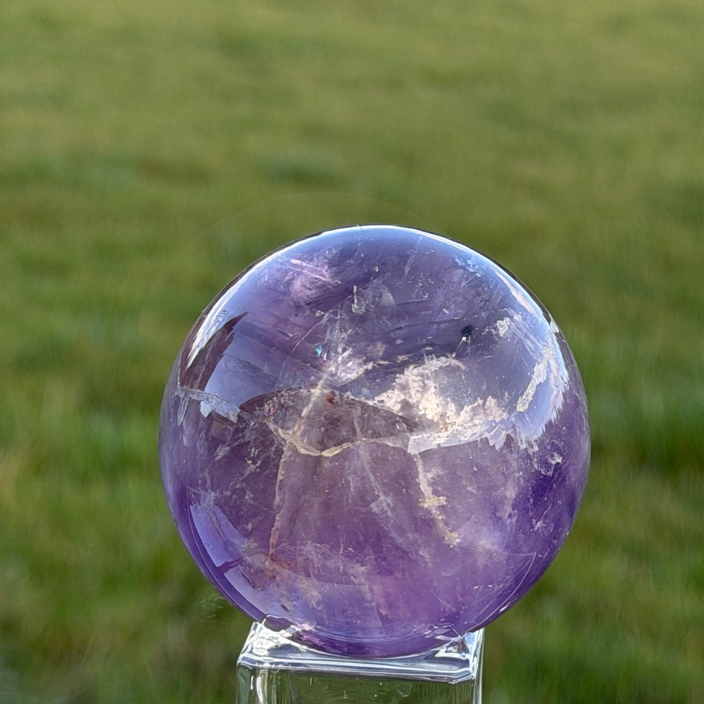 Amethyst Sphere with Hidden Rainbows 63mm 358g #AM-094