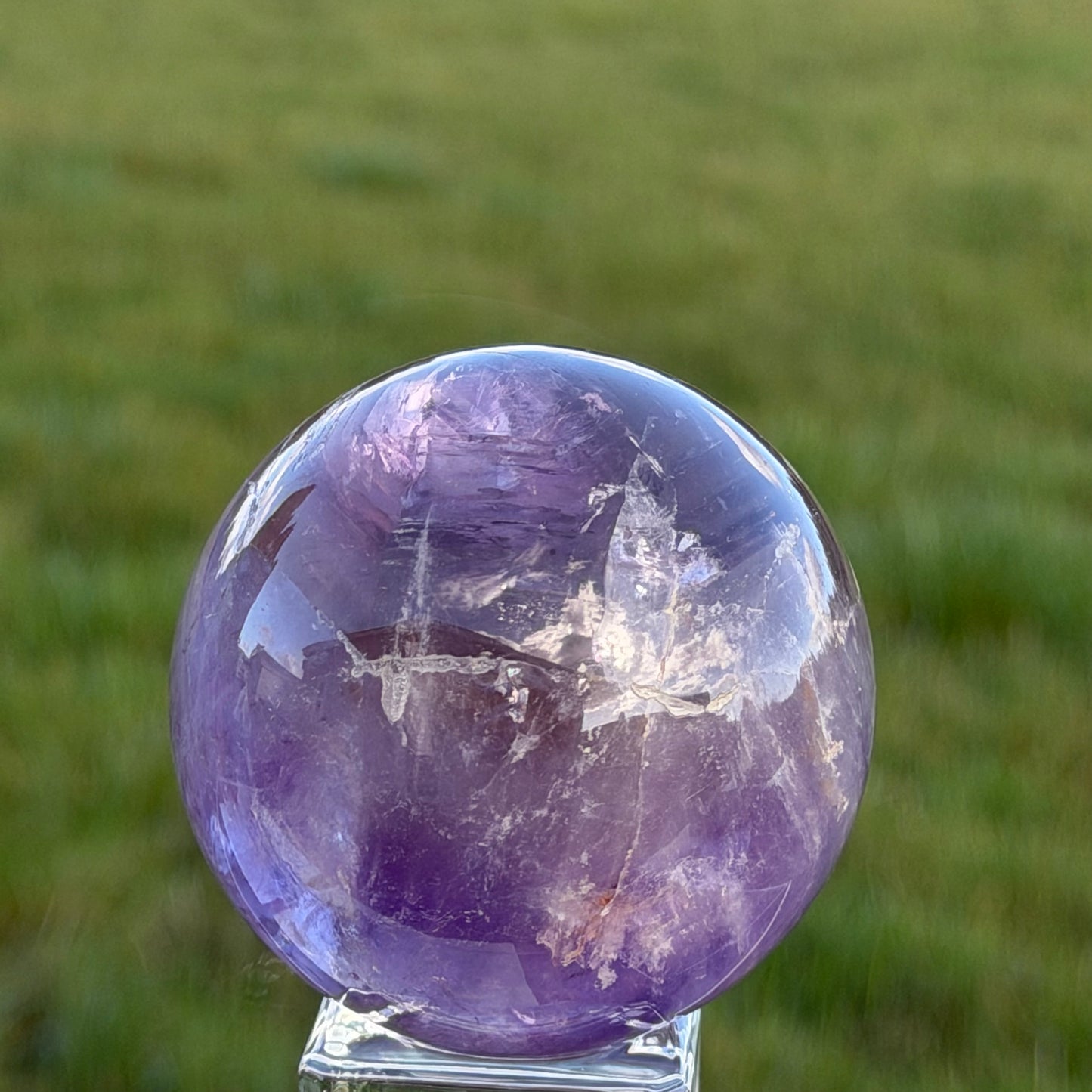 Amethyst Sphere with Hidden Rainbows 63mm 358g #AM-094