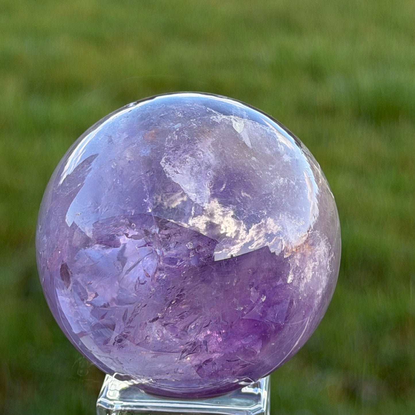 Amethyst Sphere with Hidden Rainbows 63mm 358g #AM-094