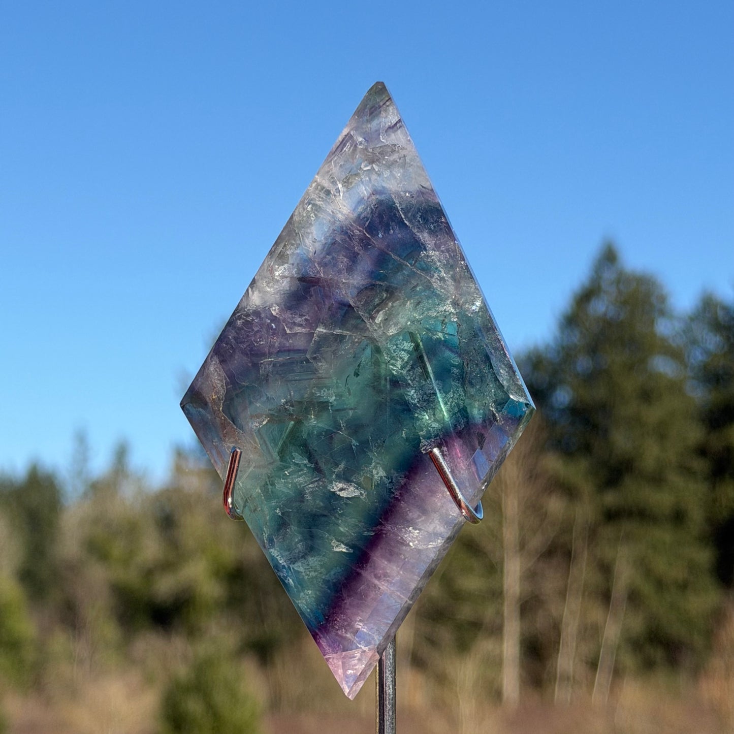 Fluorite Rhombus with Stand ( ) #F-074