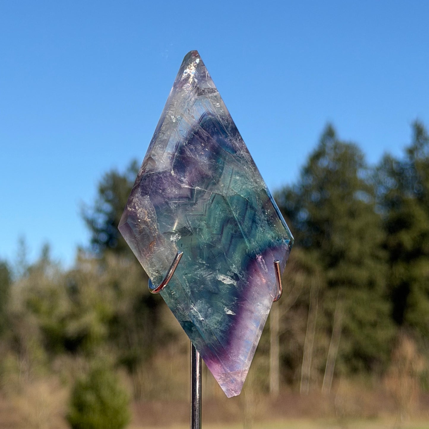 Fluorite Rhombus with Stand ( ) #F-074