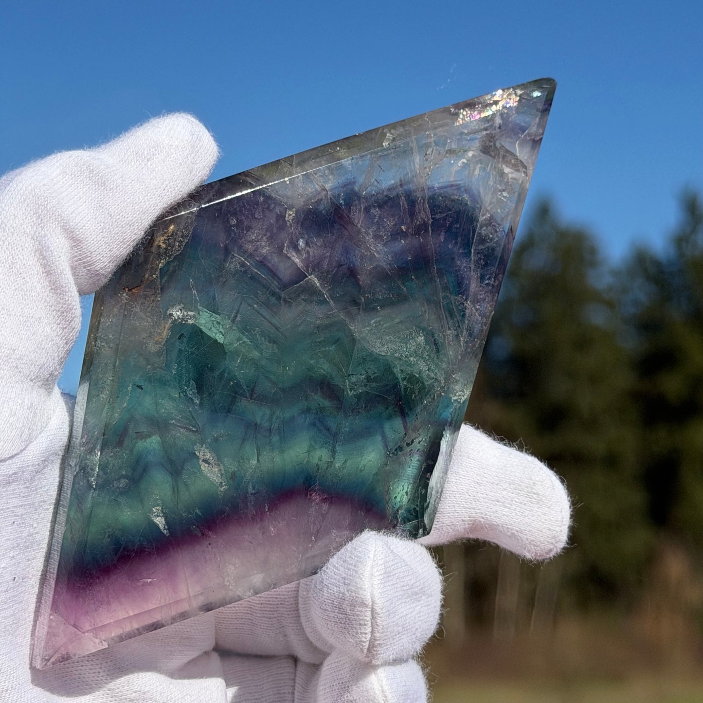 Fluorite Rhombus with Stand ( ) #F-074