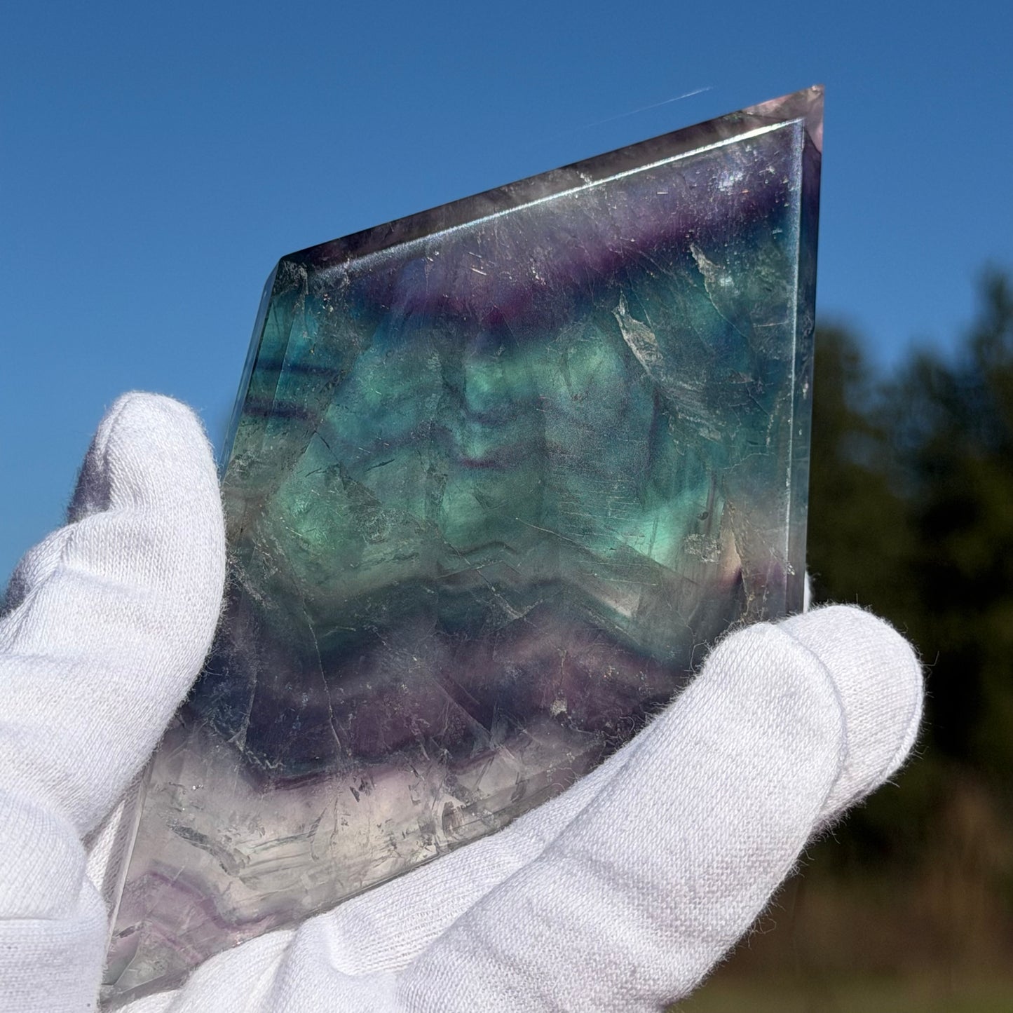 Fluorite Rhombus with Stand ( ) #F-074