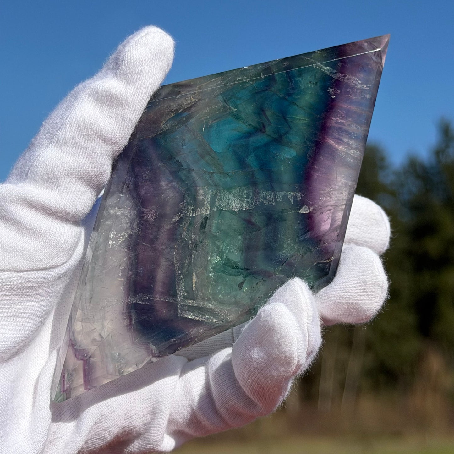 Fluorite Rhombus with Stand ( ) #F-074