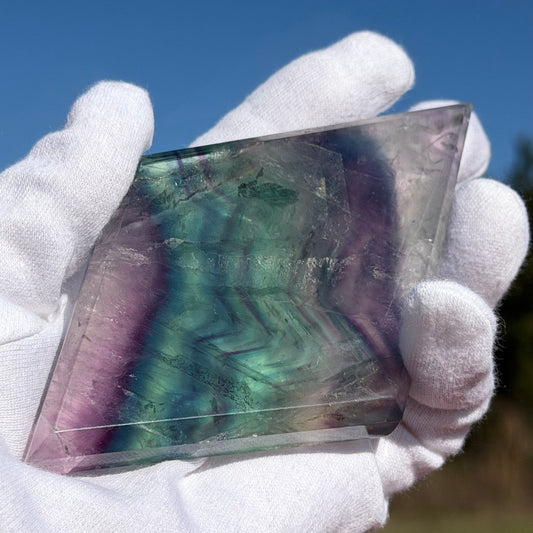 Fluorite Rhombus with Stand フローライト(台付) #F-074