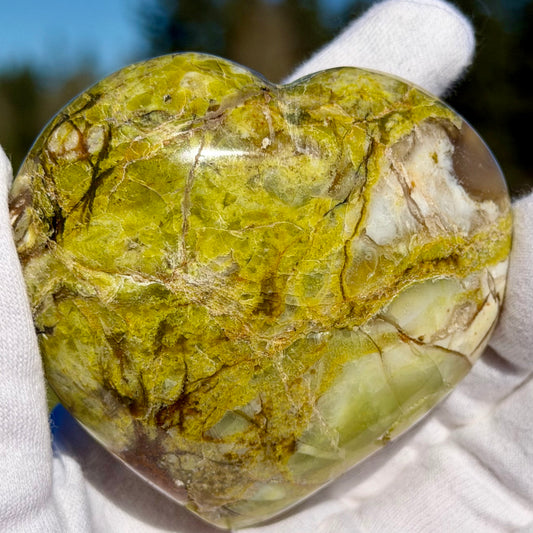 Green Opal Polished Heart グリーンオパール 196g #OPA-081