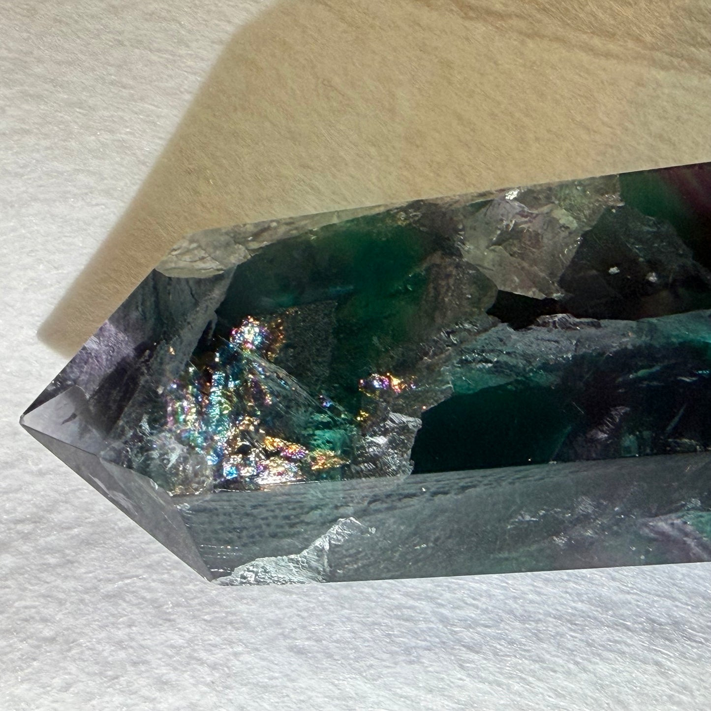 Rainbow-infused Fluorite Tower 5.9in 150mm #F-070