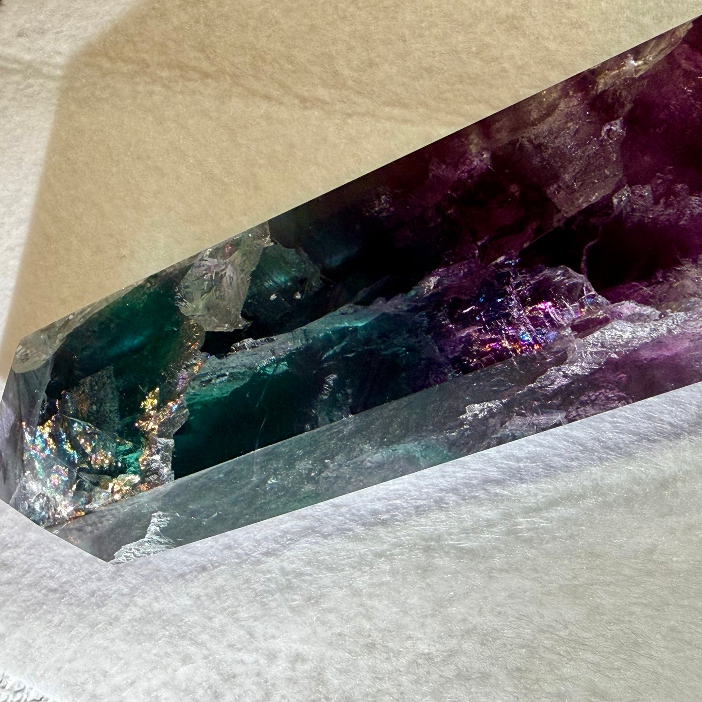 Rainbow-infused Fluorite Tower 5.9in 150mm #F-070
