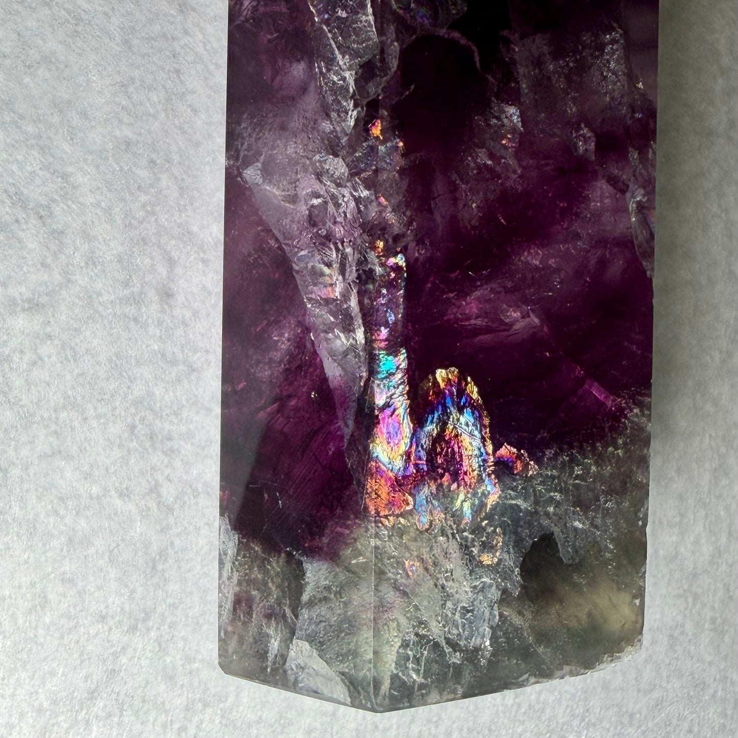 Rainbow-infused Fluorite Tower 5.9in 150mm #F-070