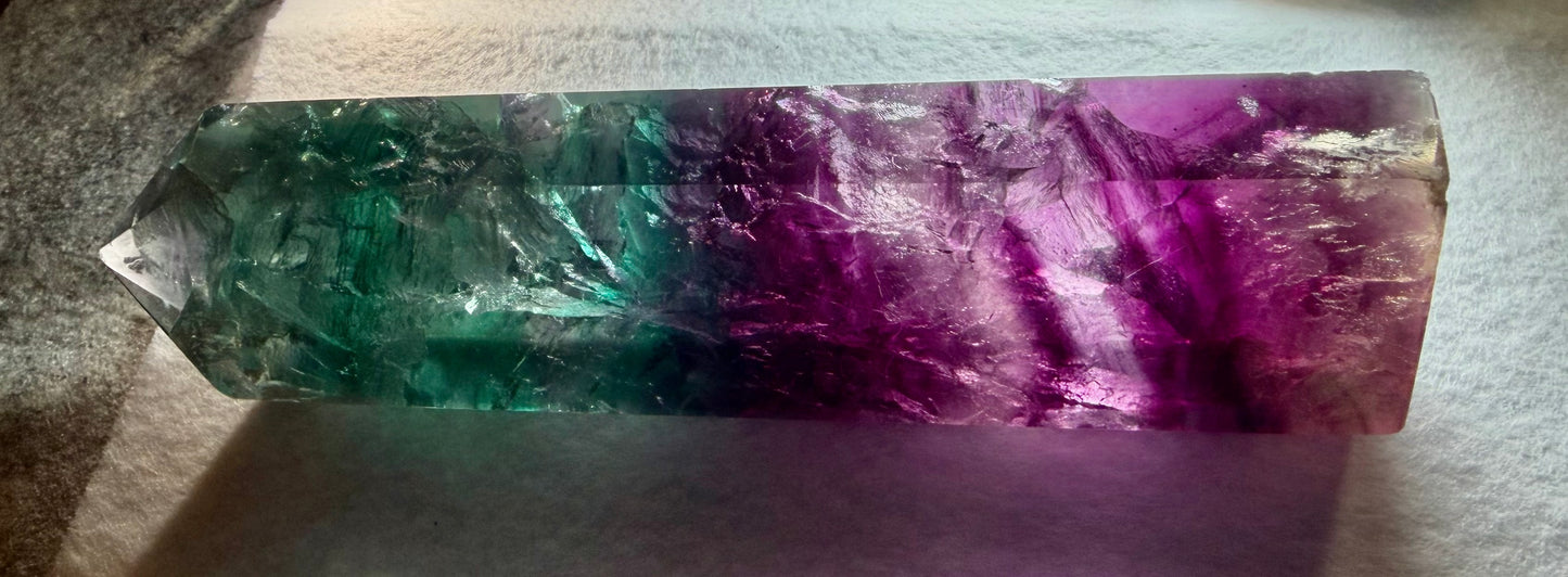 Rainbow-infused Fluorite Tower 5.9in 150mm #F-070