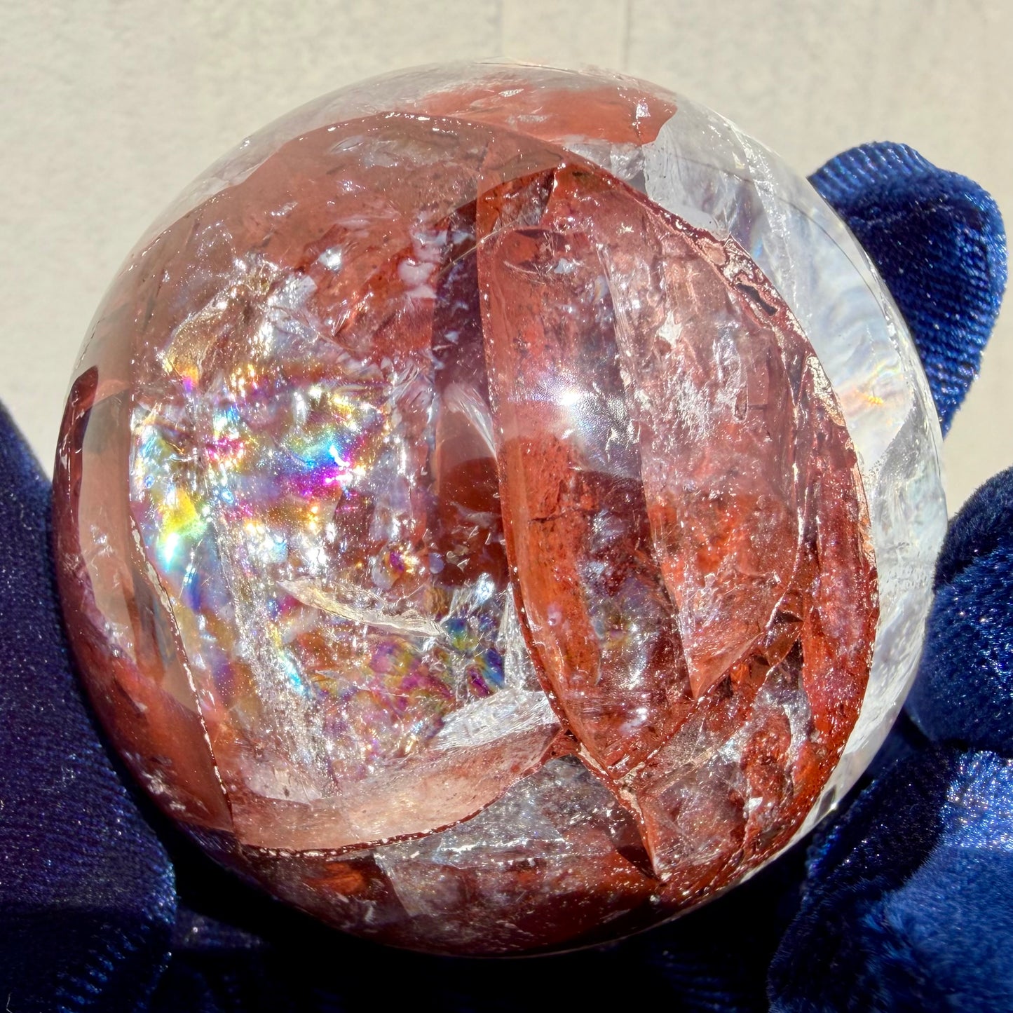 Fire Quartz (Hematoid) Sphere 2.36" レインボー・ファイヤークォーツ 60mm #FIR-030