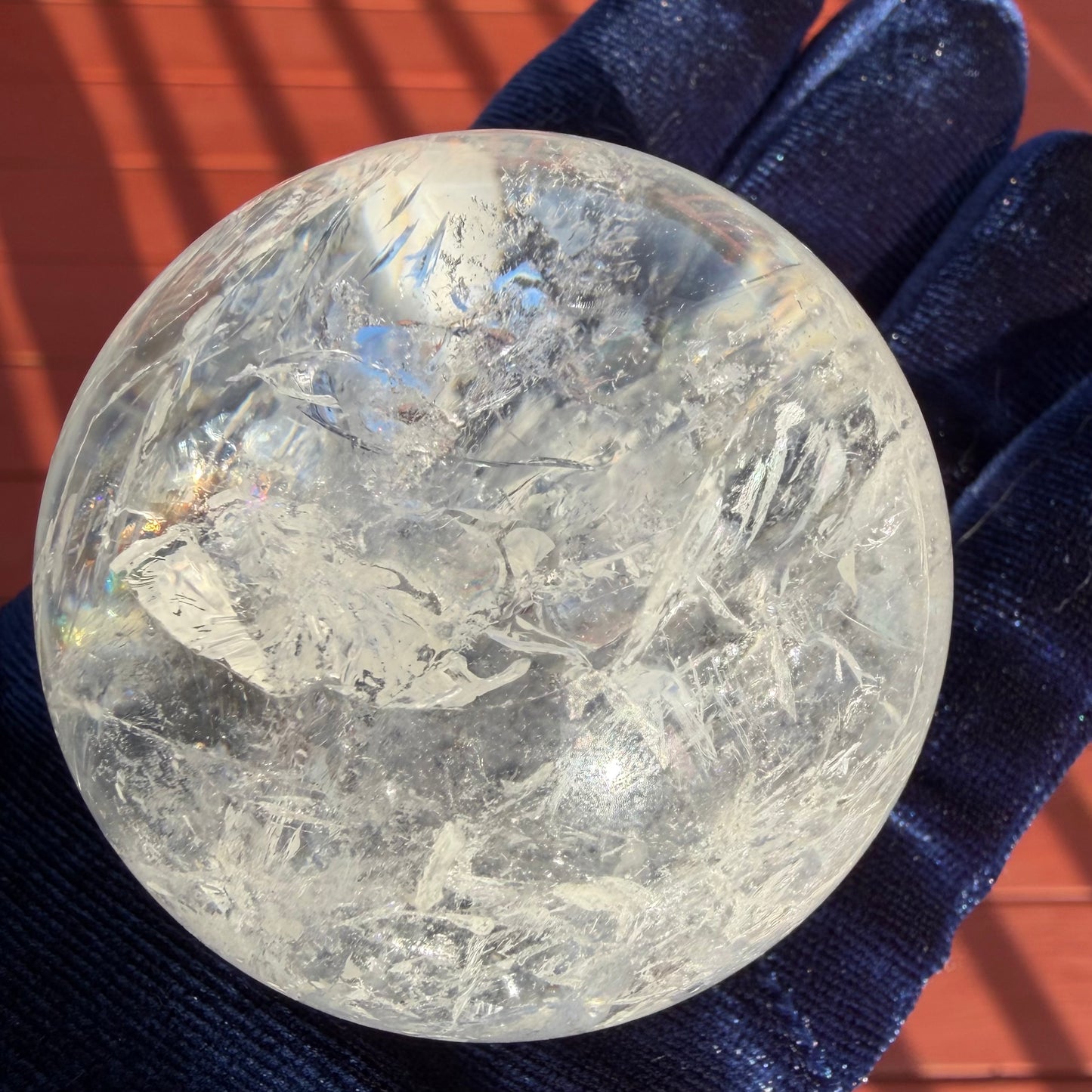 Rainbow Clear Quartz Sphere 2.15" (54.7 mm) 7.98 oz (226 g)#CQ-099