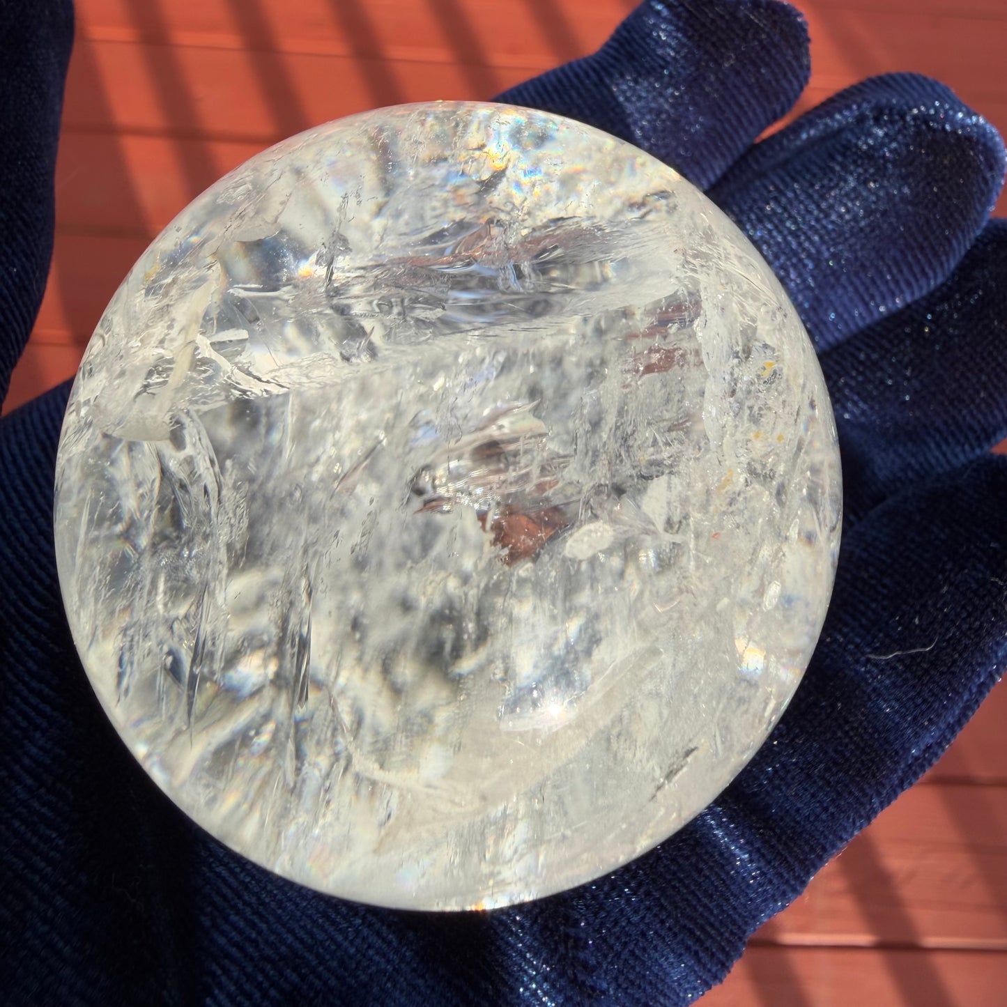 Rainbow Clear Quartz Sphere 2.15" (54.7 mm) 7.98 oz (226 g)#CQ-099