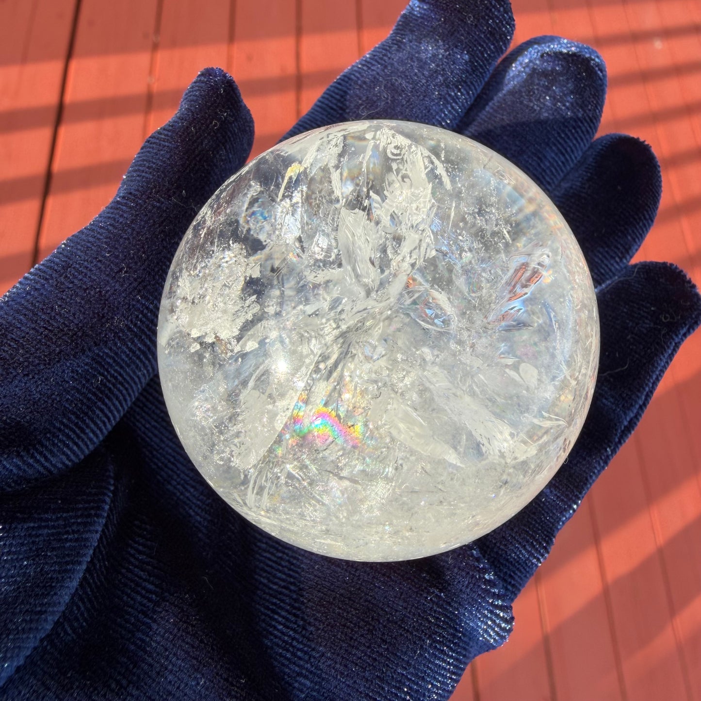 Rainbow Clear Quartz Sphere 2.15" (54.7 mm) 7.98 oz (226 g)#CQ-099