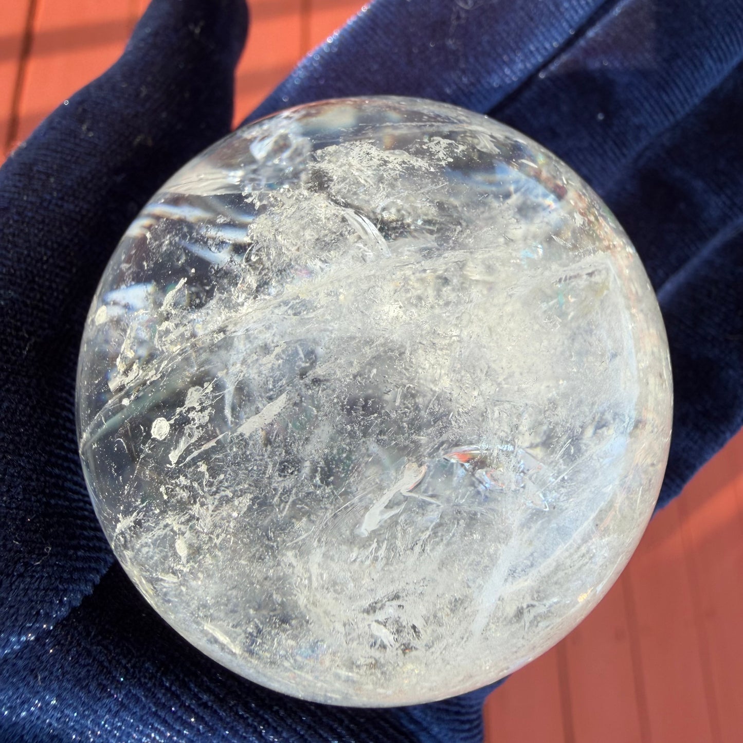 Rainbow Clear Quartz Sphere 2.15" (54.7 mm) 7.98 oz (226 g)#CQ-099