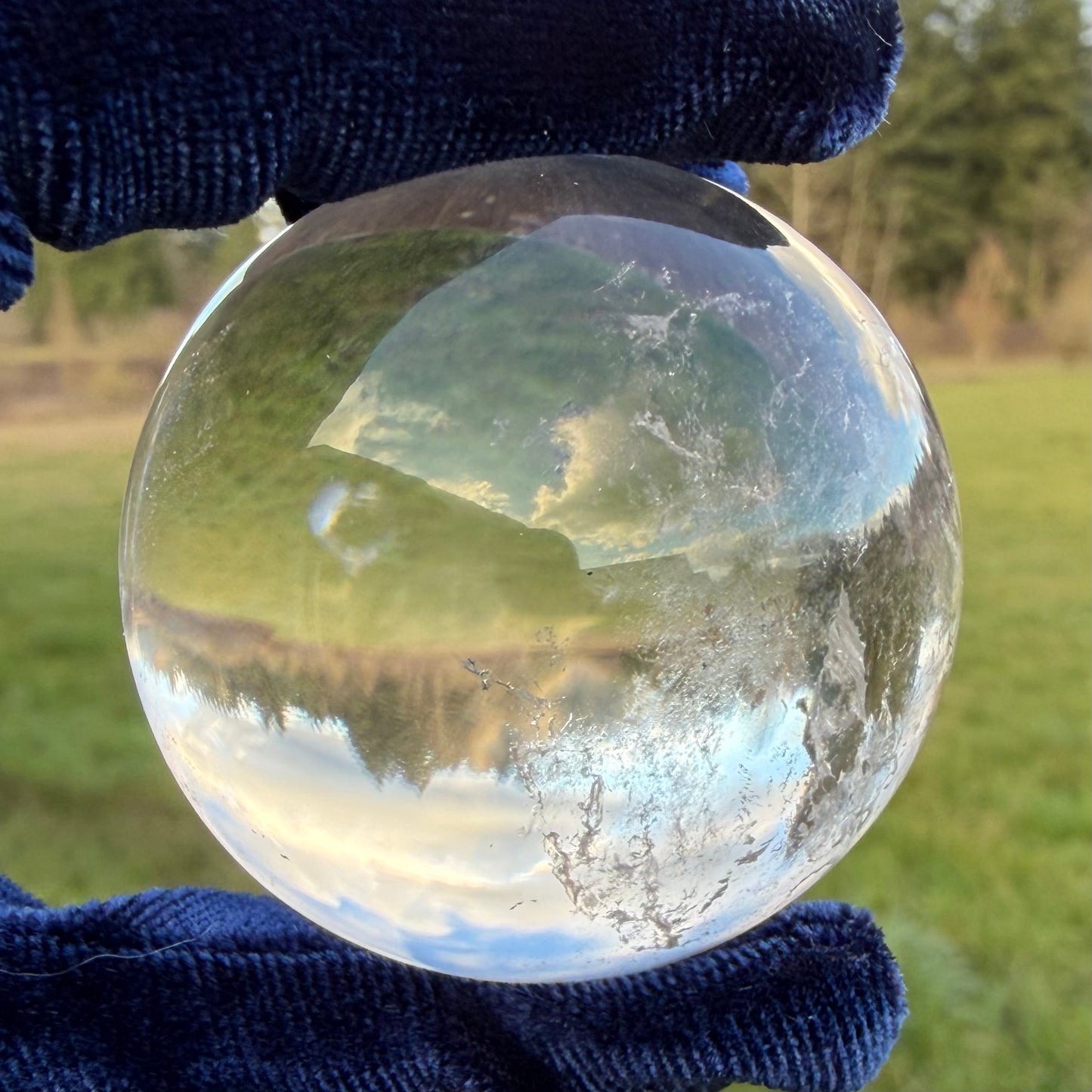 Rainbow Clear Quartz Sphere 1.86 inches (47.2mm) #CQ-100
