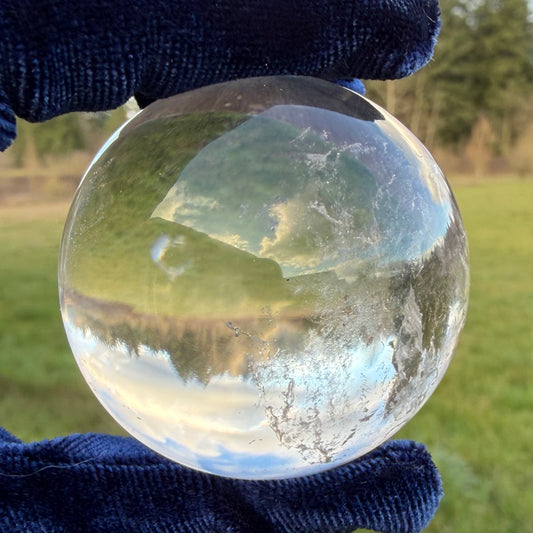 Rainbow Clear Quartz Sphere 1.86 inches (47.2mm) クリアクォーツ・スフィア #CQ-100