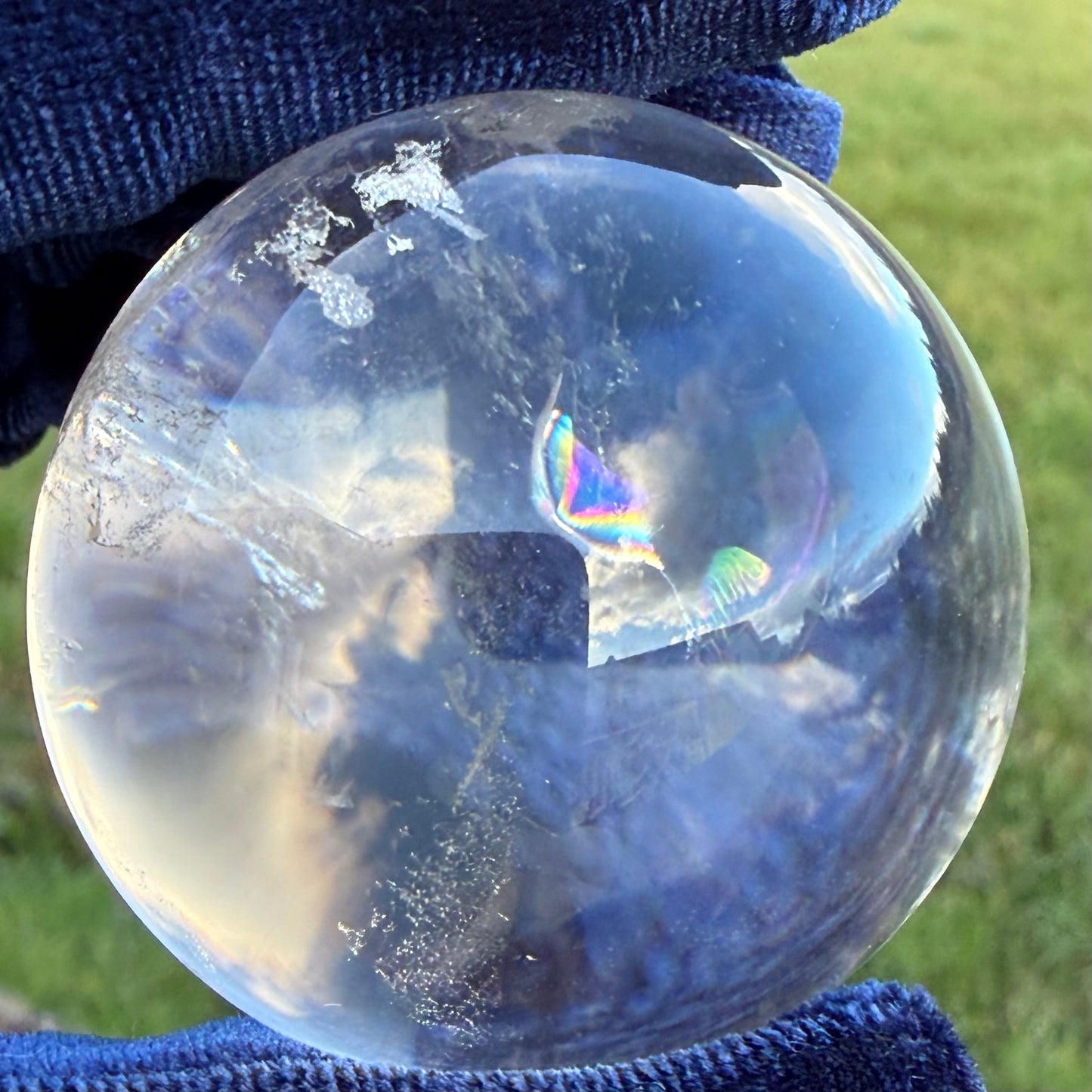 Rainbow Clear Quartz Sphere 1.86 inches (47.2mm) #CQ-100