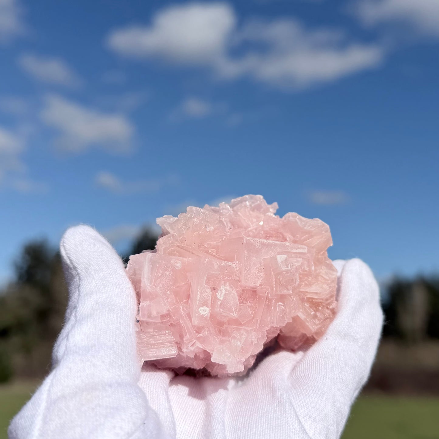 Pink Halite Crystal Cluster  ピンクハライト #HA-102