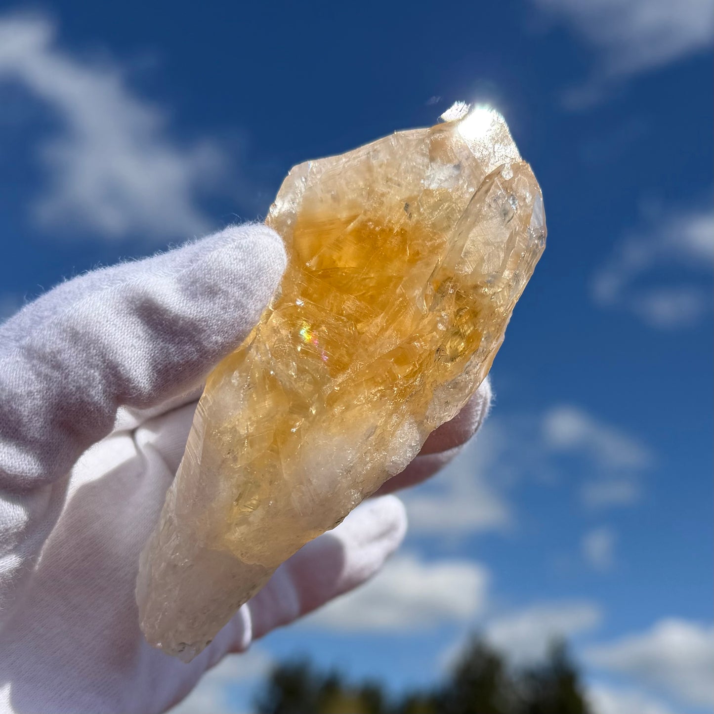 Natural Citrine Raw Point Crystal 108mm #CI-107