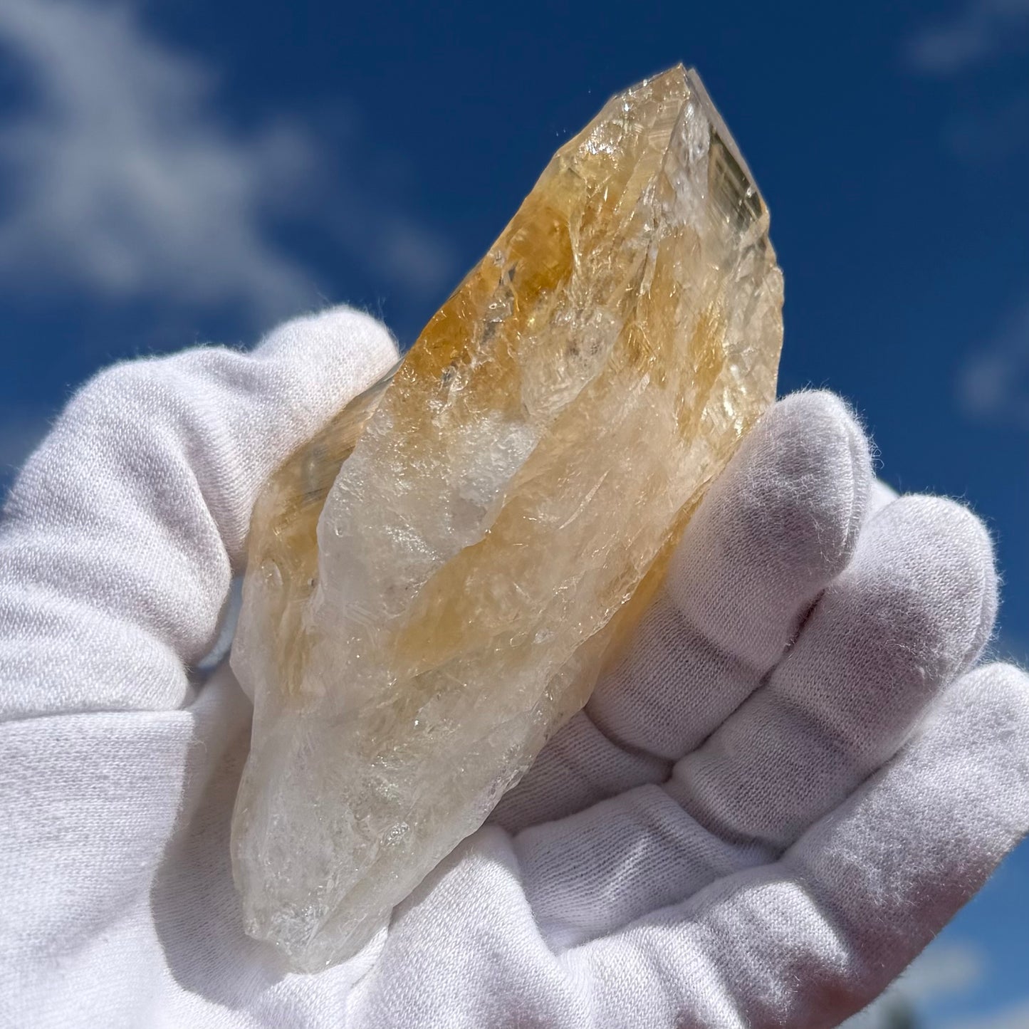 Natural Citrine Raw Point Crystal 108mm #CI-107