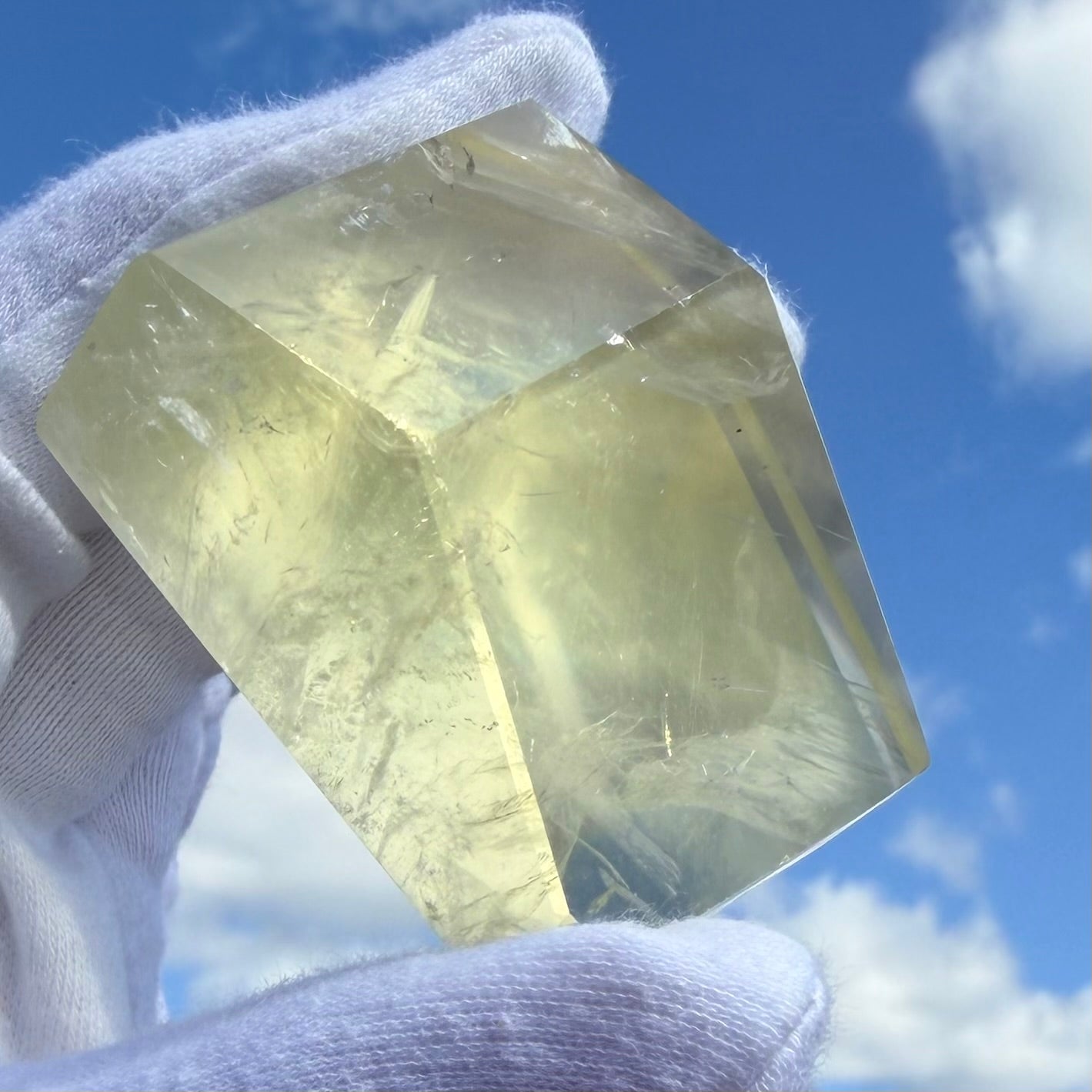 Natural Citrine Freeform Faceted Piece　天然シトリン フリーフォーム 50mm 90g #CI-111