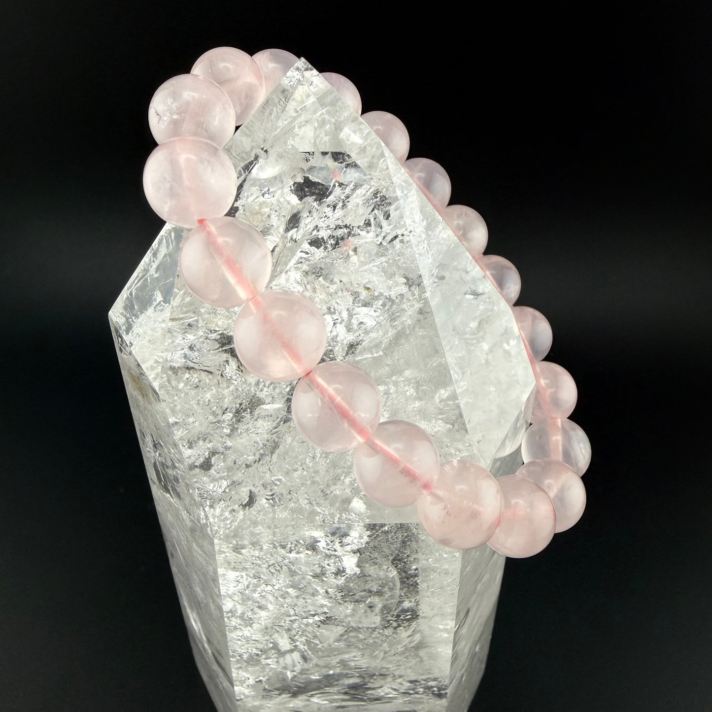 Rose Quartz Bead Bracelet ローズクォーツ ブレスレット 10mm玉 #BR-004