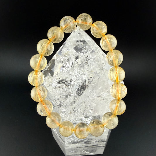 Gold Rutilated Quartz Bracelet 10mm #BR-013