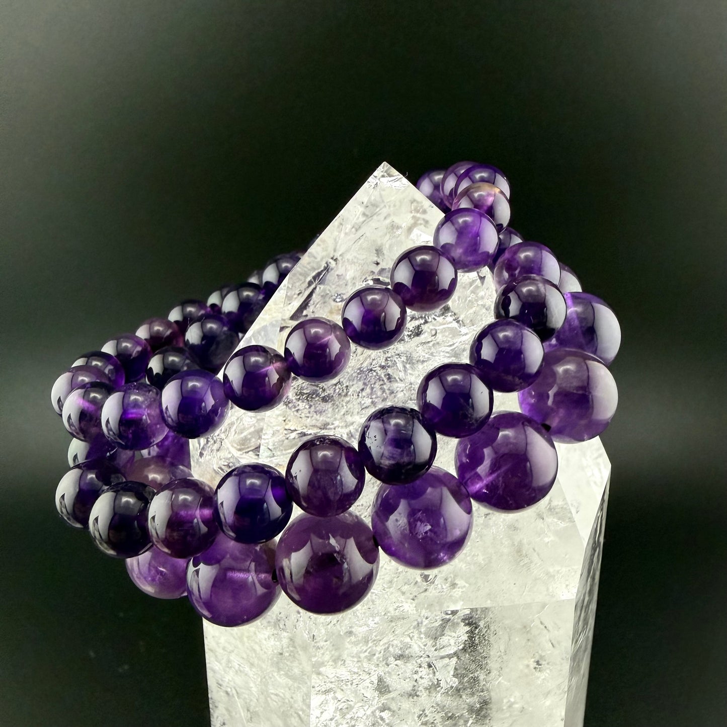 アメジスト ブレスレット 12mm, 8.6mm, 8mm珠 #BR-002