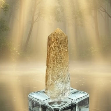 Gold Rutilated Quartz Point ゴールドルチルクォーツ・ポイント48mm  #GR-059