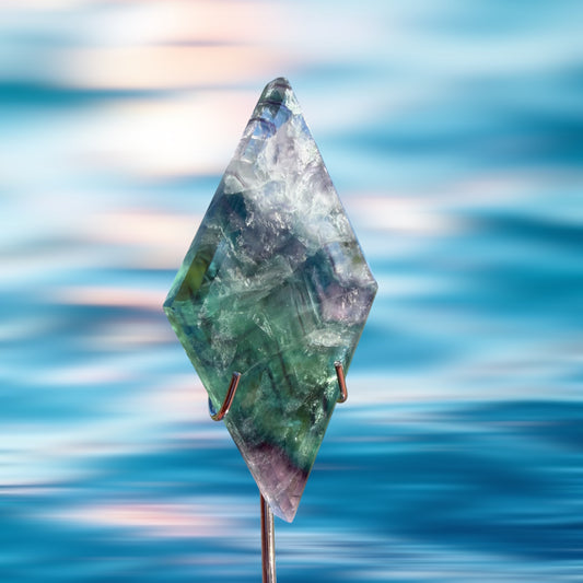 Fluorite Rhombus w/stand フローライト #F-075 スタンド付き