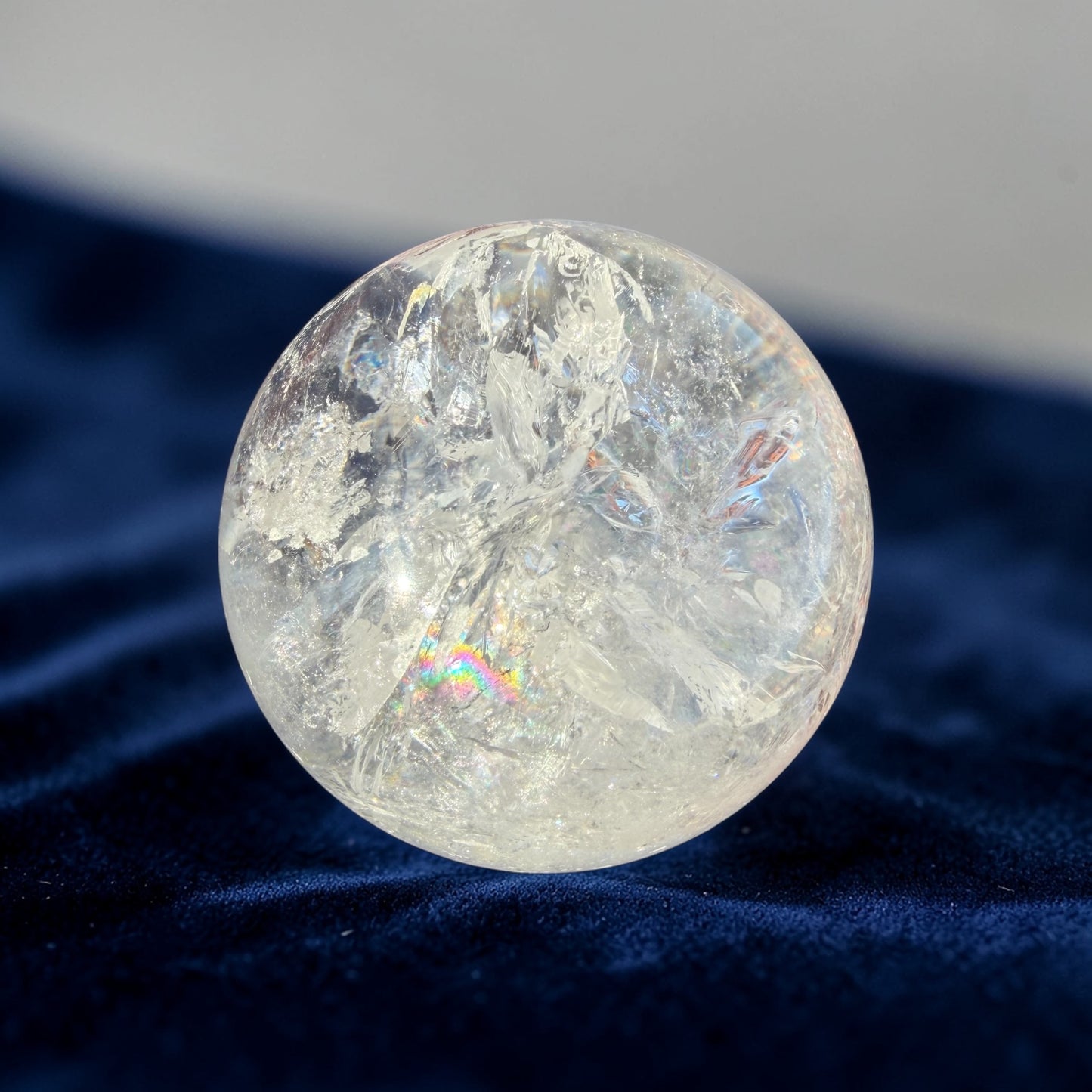 Rainbow Clear Quartz Sphere 2.15" (54.7 mm) 7.98 oz (226 g)#CQ-099
