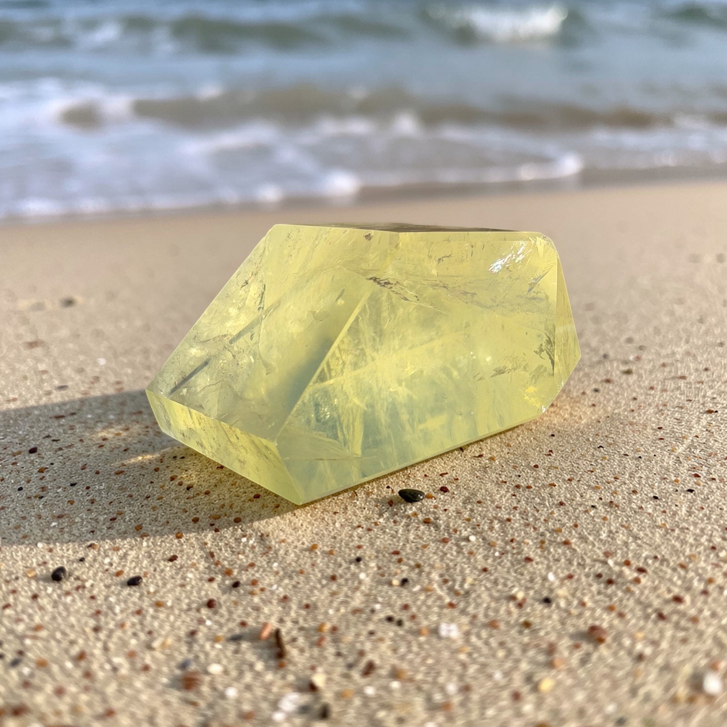 Natural Citrine Freeform Faceted Piece　天然シトリン フリーフォーム 50mm 90g #CI-111