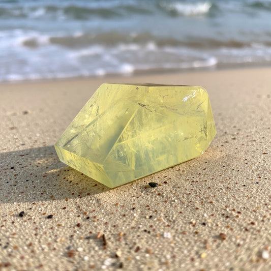 Natural Citrine Freeform Faceted Piece　天然シトリン フリーフォーム 50mm 90g #CI-111