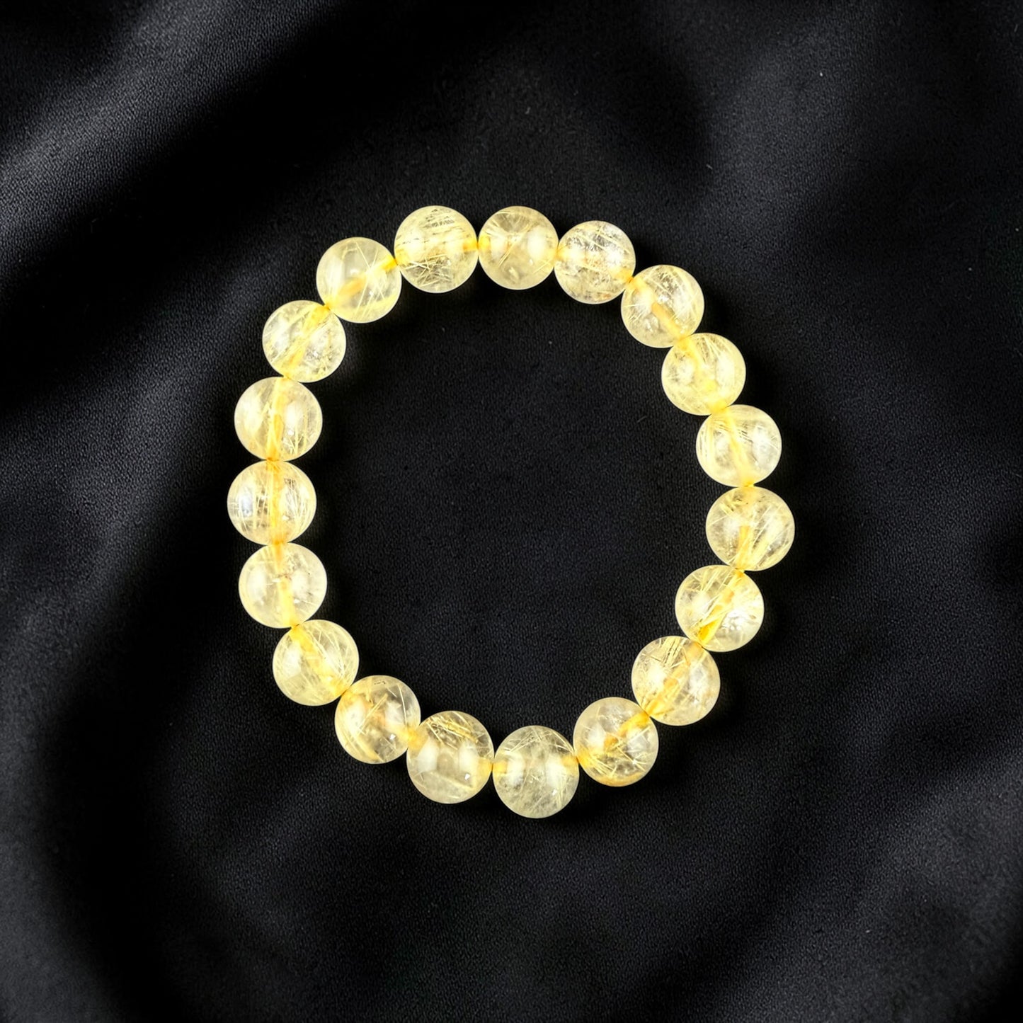 Gold Rutilated Quartz Bracelet 10mm #BR-013