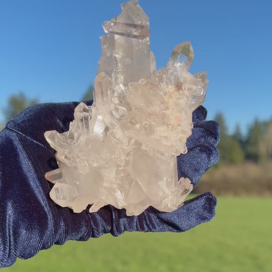 Tangerine Lemurian Cluster with Double Terminated Points タンジェリン レムリア クラスター(377g)#LQ-060