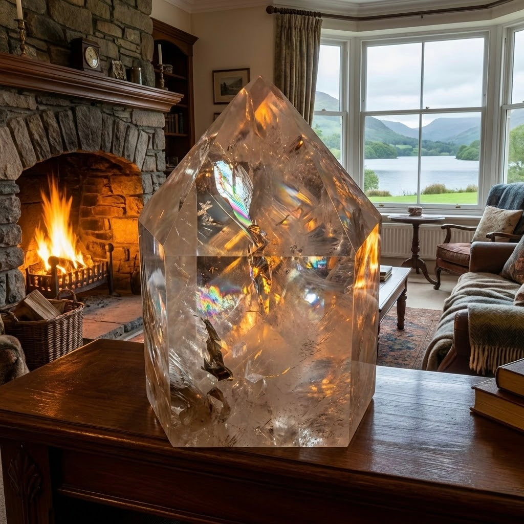 [Collector's Grade] Premium Phantom Quartz with Rainbows (4.7" / 2.26 lbs) 1kg #CQ-052