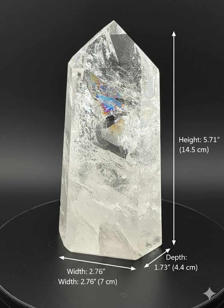 High-Grade Clear Quartz with Large Rainbow - 14.5cm(5.71")