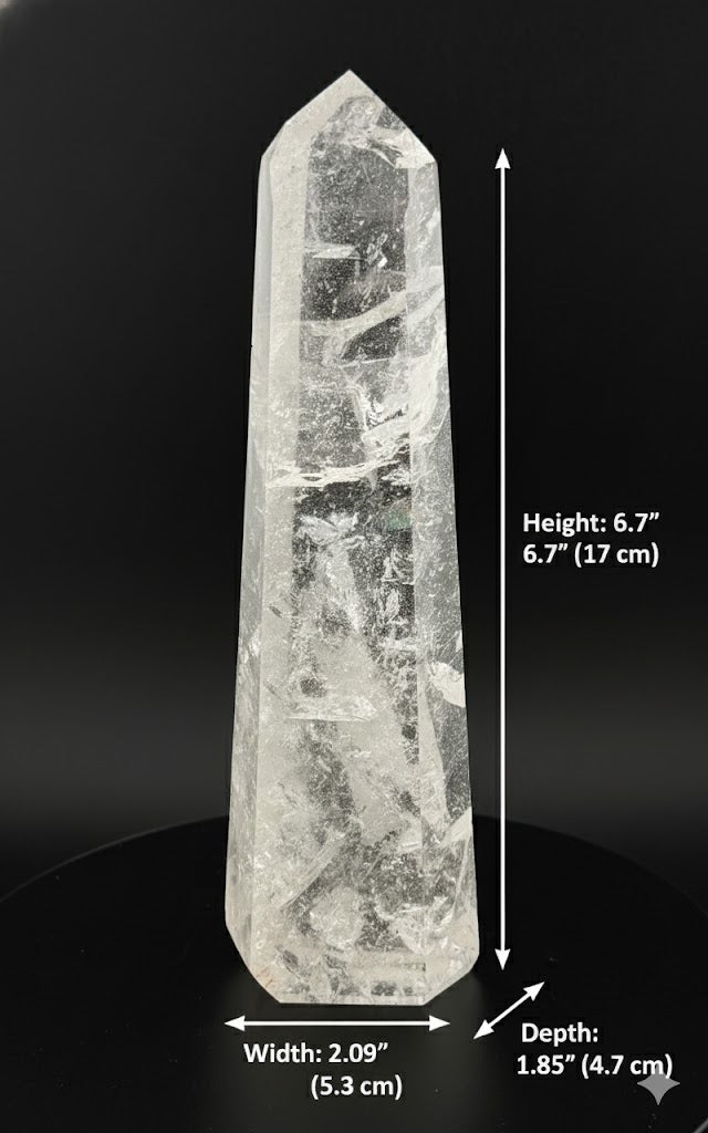 High-Grade Clear Quartz with Large Rainbow  17cm(6.7")